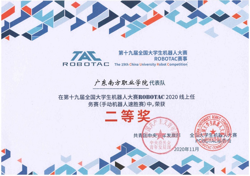 全国机器人比赛二等奖