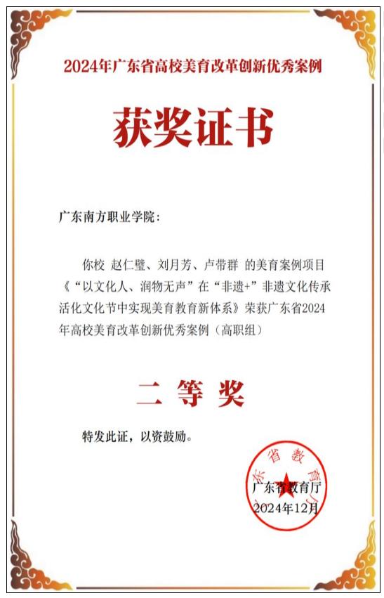 省级:高校美育改革创新案例二等奖